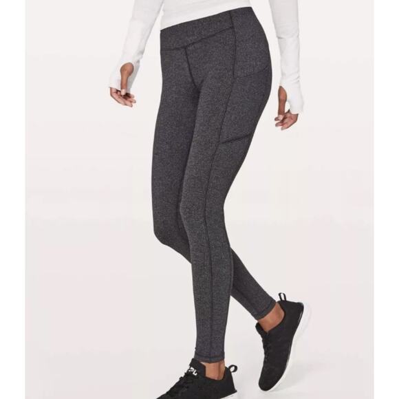 Lululemon Speed Up Tight Size 4 Power Luxtreme 28” Variegated Black Heathered - Picture 1 of 15